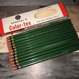 General's Pencils 12 Color-tex Carmine 1807-T Thin Lead Unused Unsharpened USA